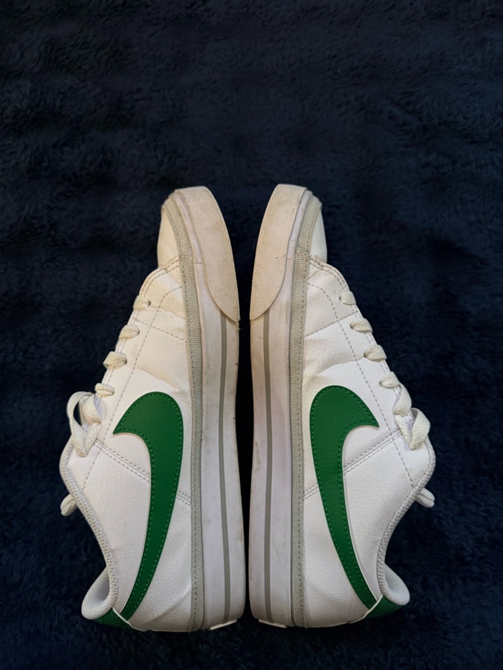 Nike Court Legacy White Low-Top Sneakers with Green Swoosh